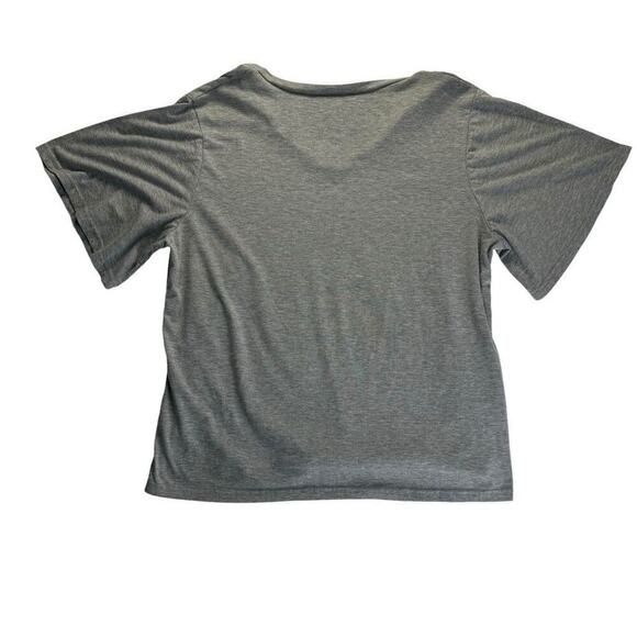 Staple Casual Women Gray V-Neck Short Flare Sleeve Tee Size XXL Casual Basic Top - Picture 2 of 7